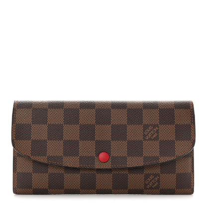 Louis Vuitton Damier Ebene Emilie Wallet Red 1 of 7