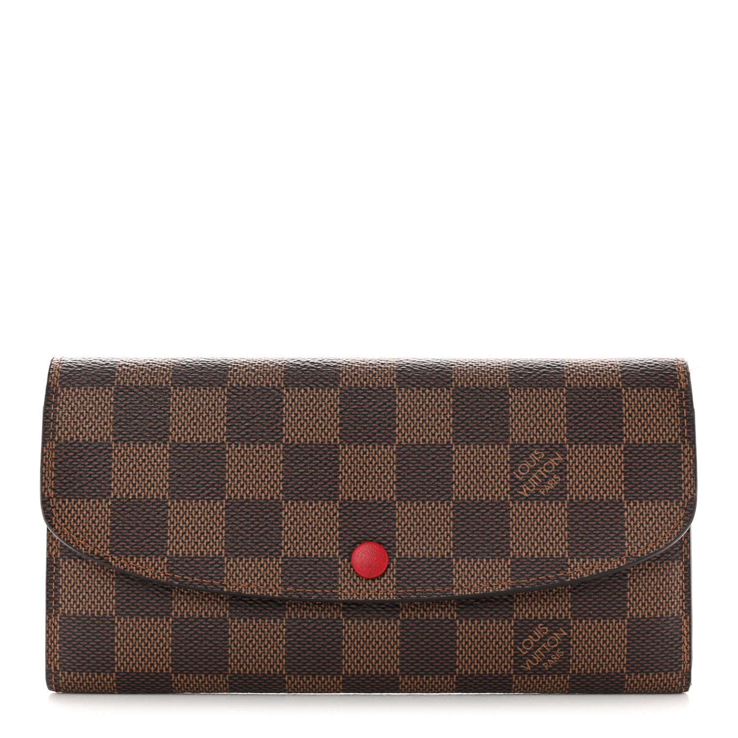 Louis Vuitton Damier Ebene Emilie Wallet Red 1 of 7