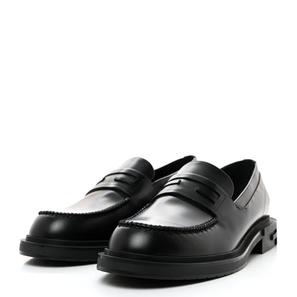 Fendi Vitello Abrasivato Mens Frame Loafers 9 Black 4 of 9