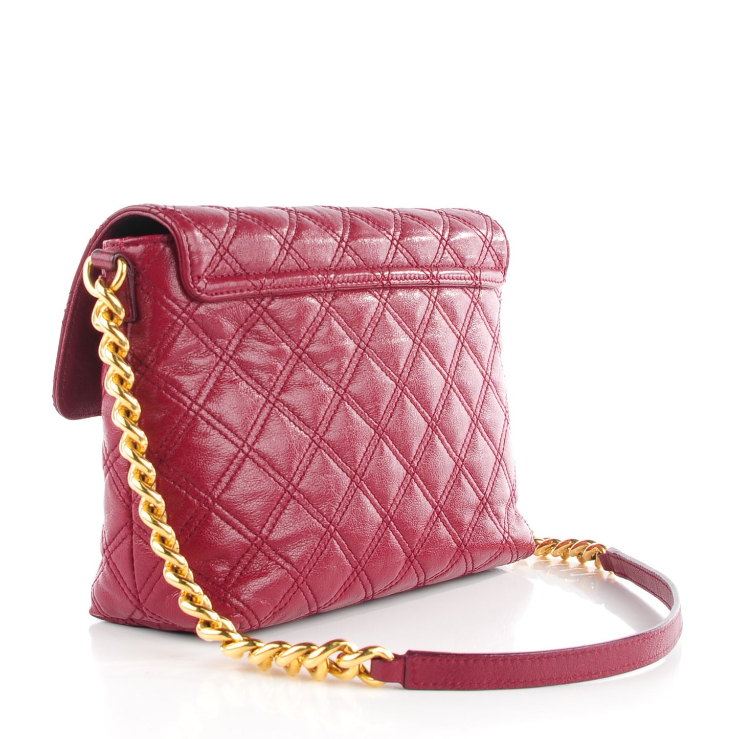 Lacquered Lambskin Quilted The Large Single Flap Bordeaux