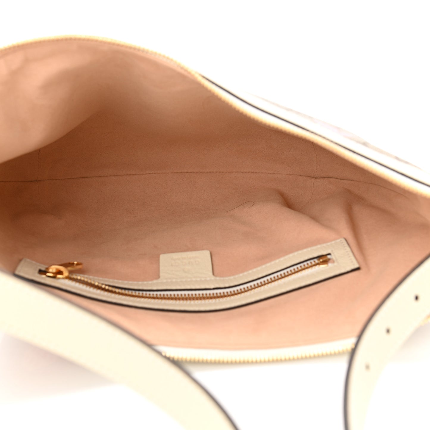 GG Supreme Monogram Les Pommes Small Ophidia Half Moon Hobo Beige Multicolor Mystic White