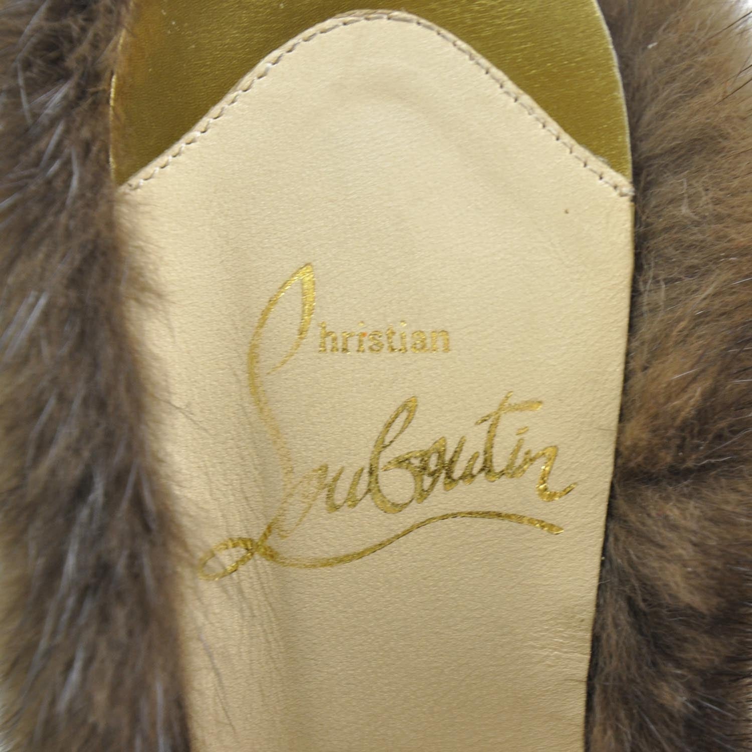 Christian Louboutin Pony Hair Leopard Swarovski Crystal Nutria 120 Pumps 35.5 8 of 9