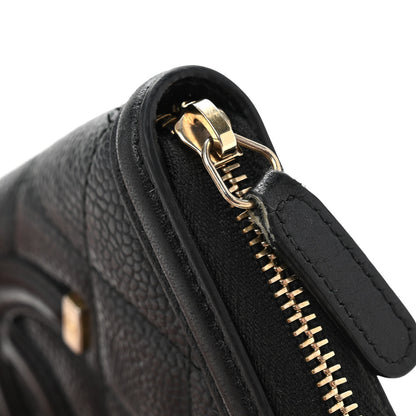 Chanel Caviar Quilted Medium Filigree Zip Around Wallet Black 10 of 11