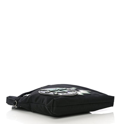Prada X UNIVERSAL STUDIOS Tessuto Nylon Montagna Frankenstein Heart Small Crossbody Bag Black Smeraldo 4 of 14