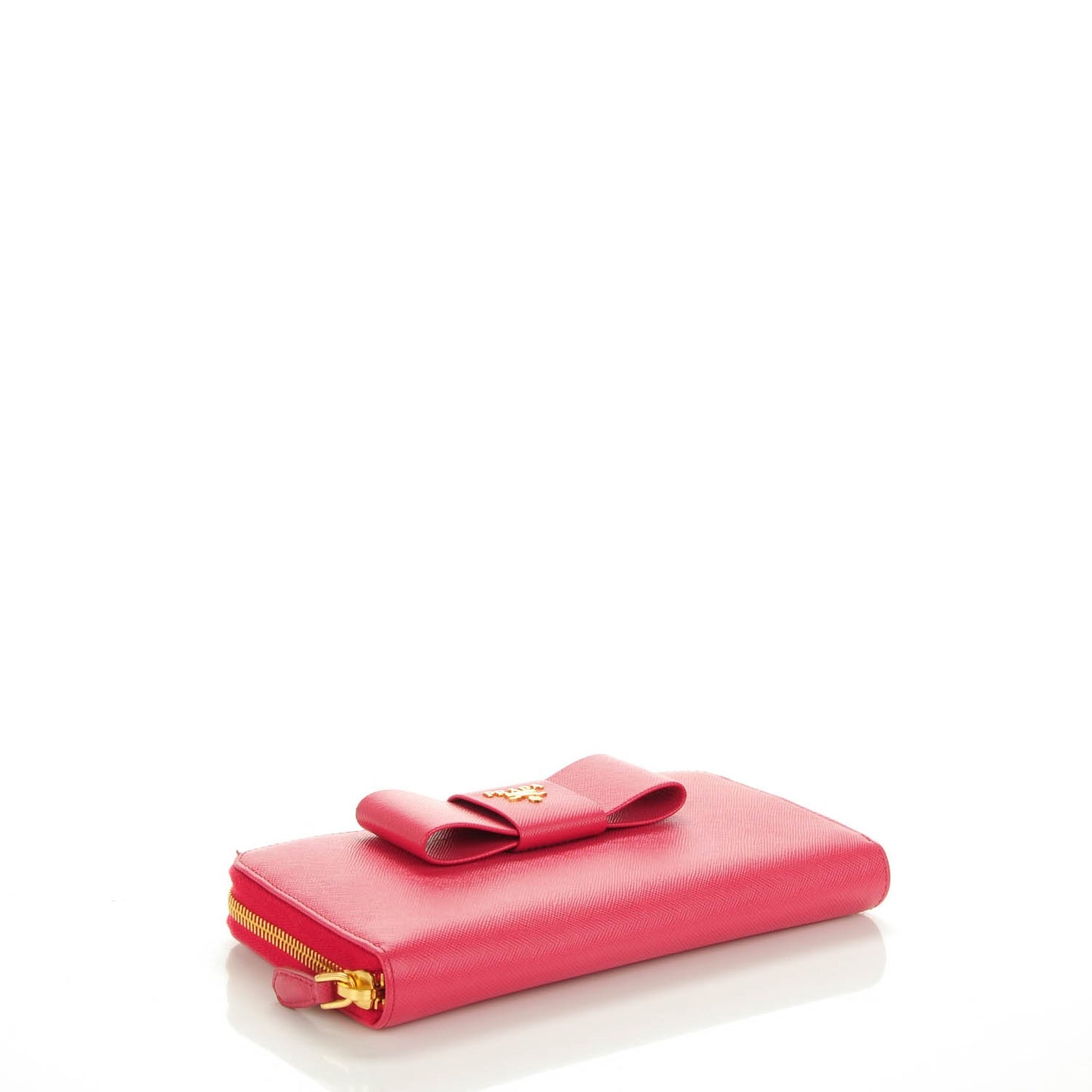 Saffiano Fiocco Bow Zip Around Wallet Peonia