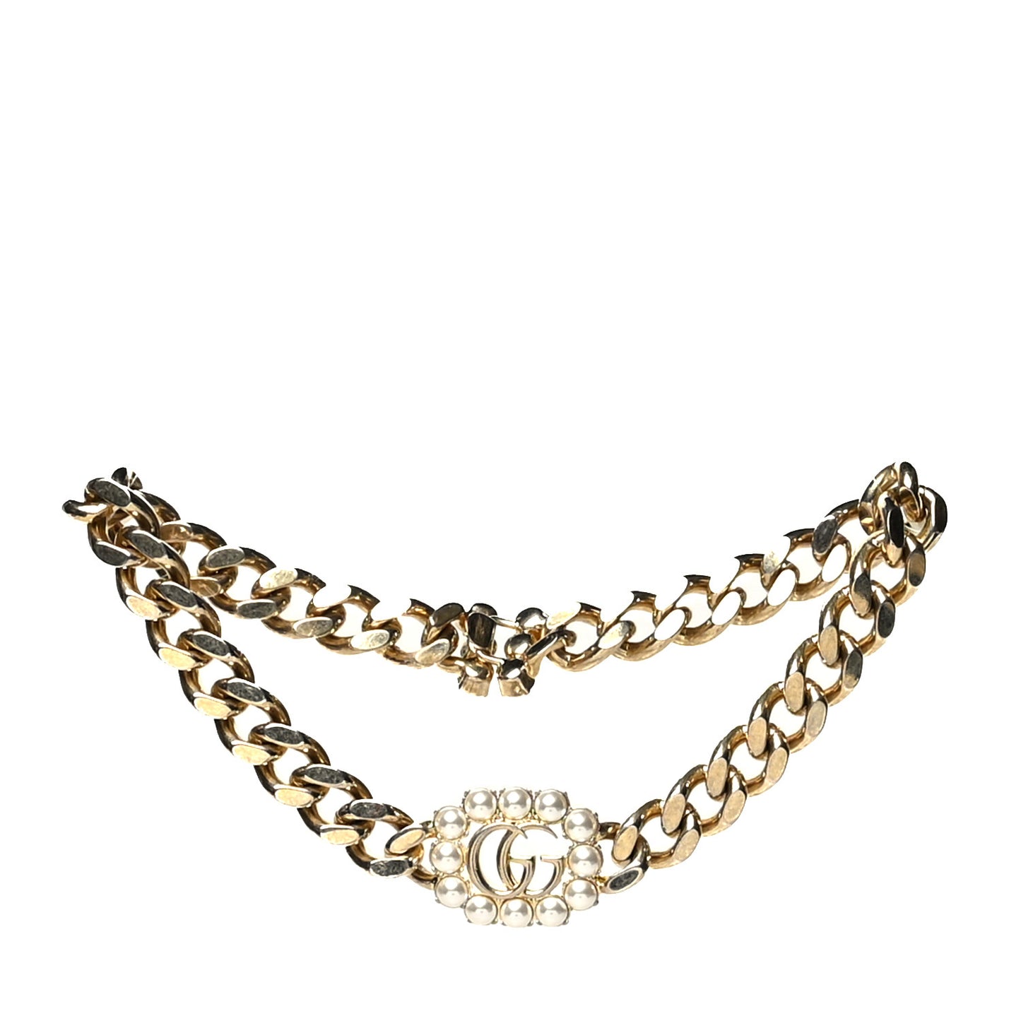 Pearl Double G Choker Gold