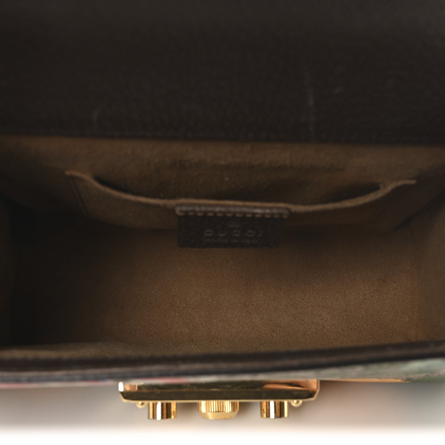 GG Supreme Monogram Tian Small Padlock Shoulder Bag Beige Multicolor New Acero