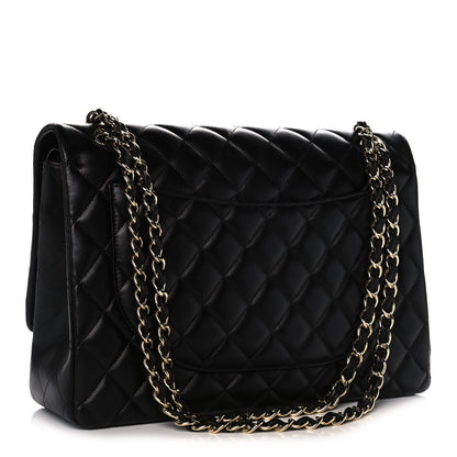 Chanel Lambskin Quilted Maxi Double Flap Black 3 of 17
