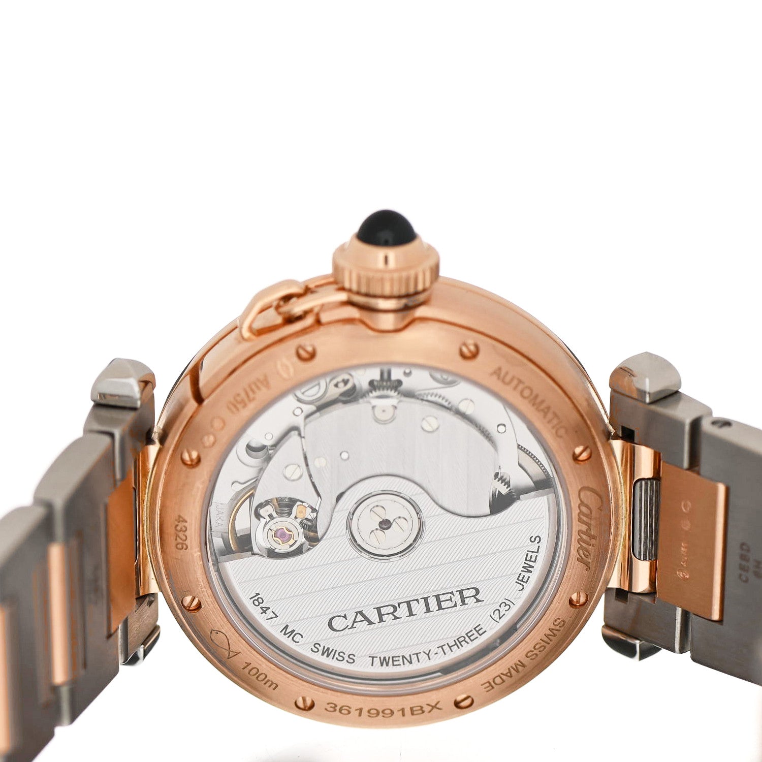 Cartier Stainless Steel 18K PInk Gold 35mm Pasha C Automatic Watch 4 of 6
