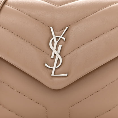 Saint Laurent Calfskin Y Quilted Monogram Toy Loulou Crossbody Bag Dark Beige 8 of 16