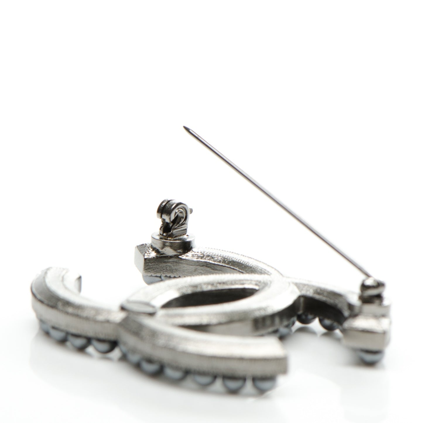 Ruthenium Bead CC Brooch Dark Grey