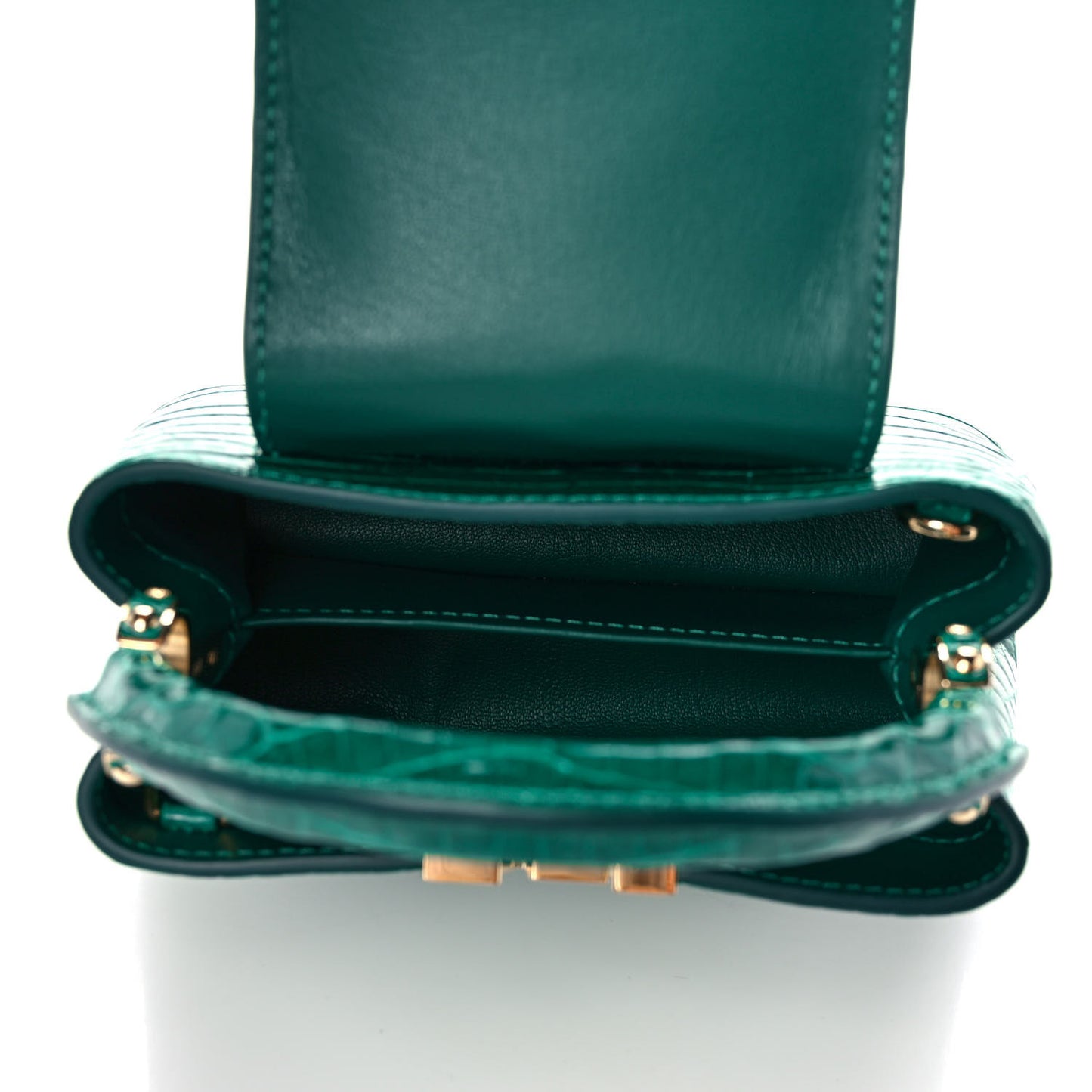 Crocodile Capucines Mini Emeraude