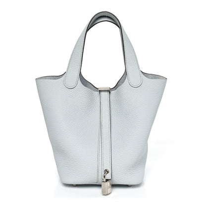 Hermes Taurillon Clemence Picotin Lock 18 PM Bleu Pale 1 of 10