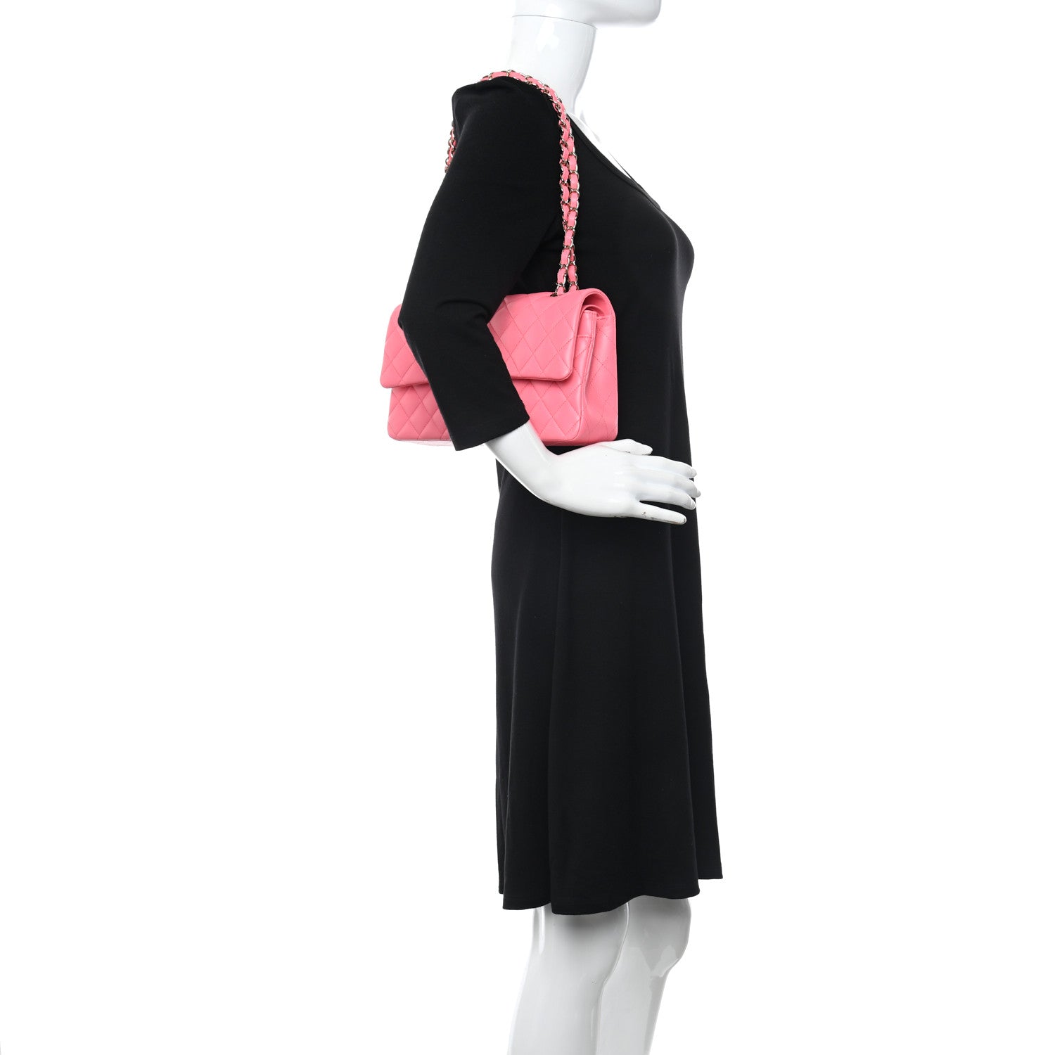 Chanel Lambskin Quilted Medium Double Flap Pink 2 of 16
