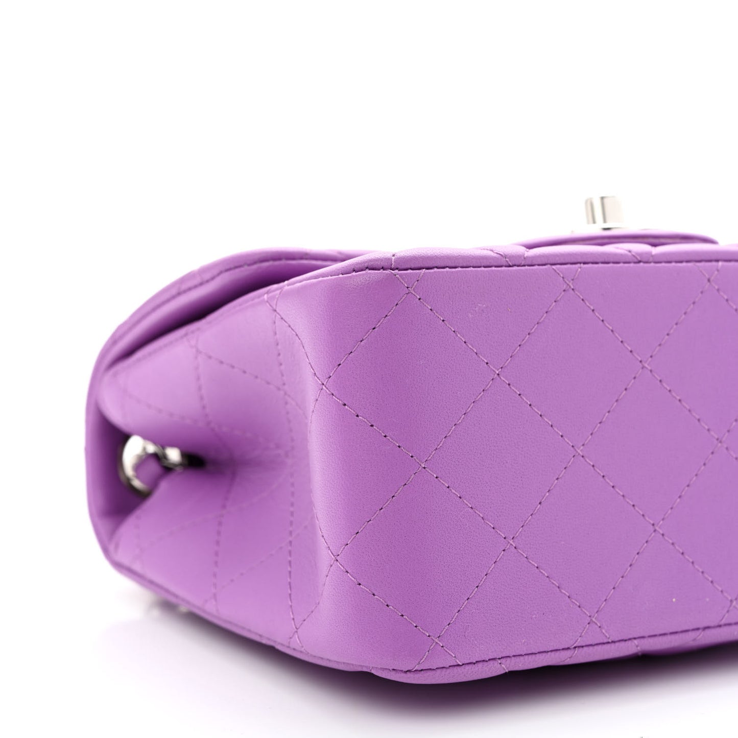Lambskin Quilted Mini Square Flap Purple