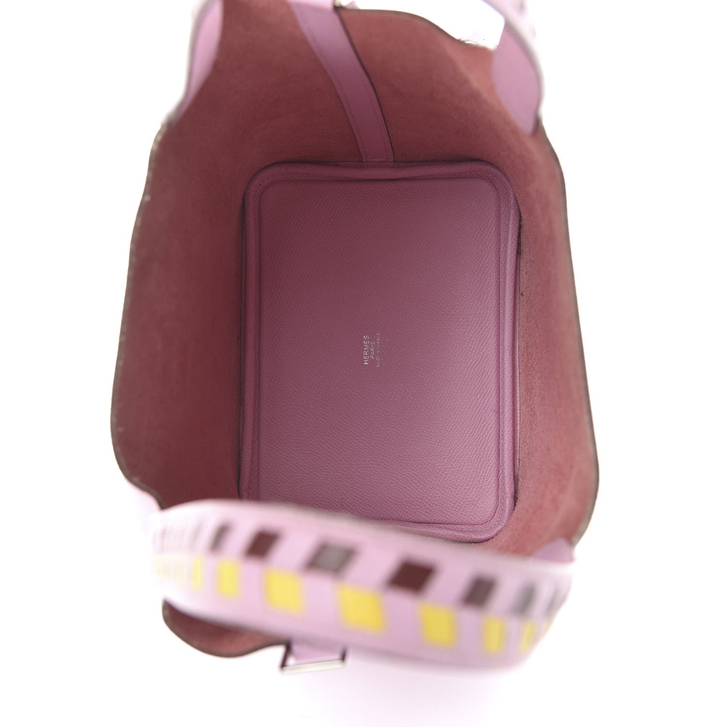 Hermes Epsom Tressage De Cuir Picotin Lock 18 PM Mauve Sylvestre Rouge H Jaune De Naples 5 of 11
