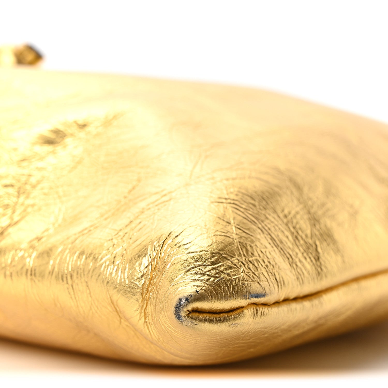 Khaite Metallic Crinkled Calfskin Small Greta Drawstring Bag Gold 8 of 9