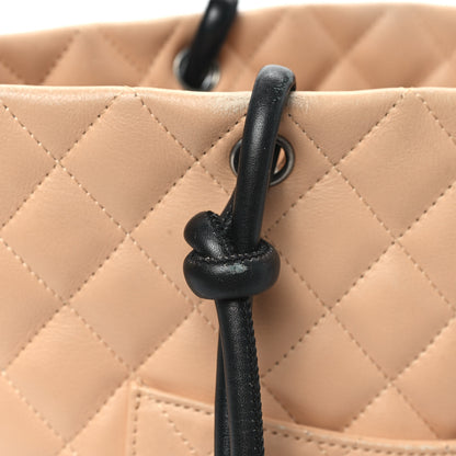 Chanel Calfskin Quilted Medium Cambon Tote Beige Black 14 of 14
