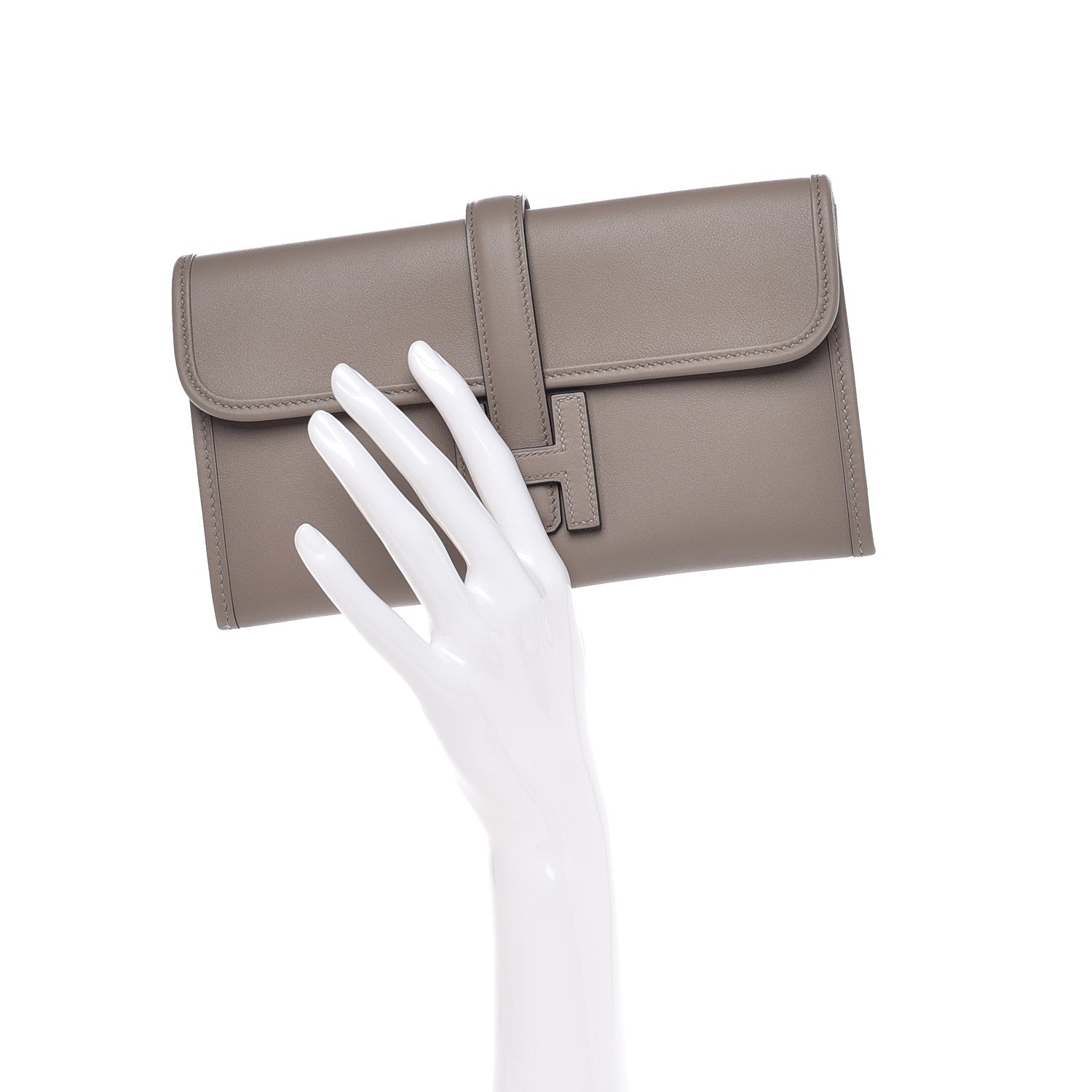 Hermes Swift Jige Duo Clutch Gris Asphalte 2 of 10