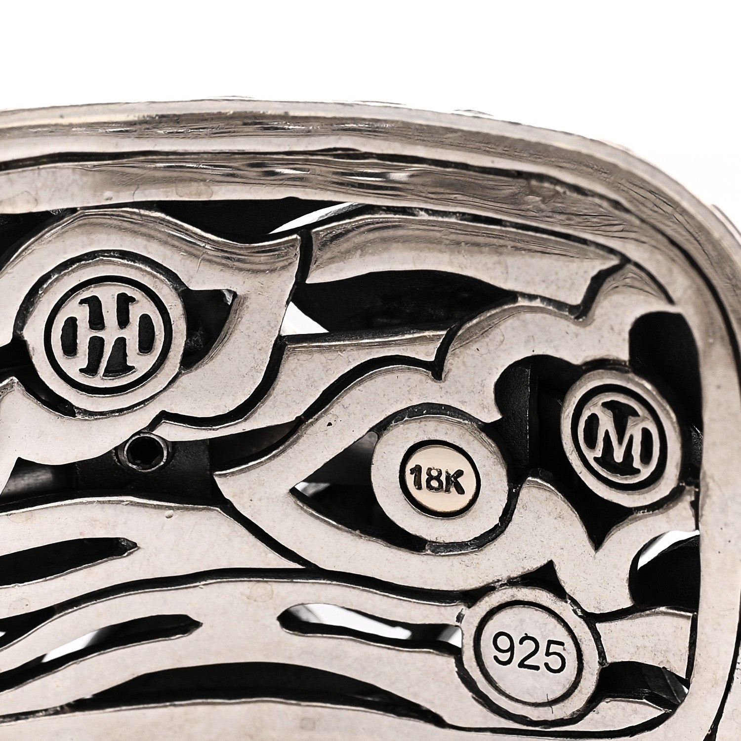 John Hardy Sterling Silver 18K Yellow Gold Legends Naga Kick Cuff Bracelet 3 of 4