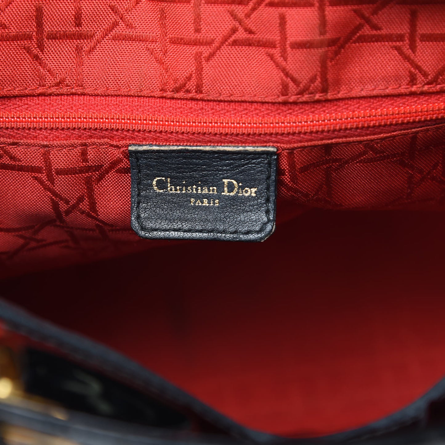 Patent Cannage Large Lady Dior Black