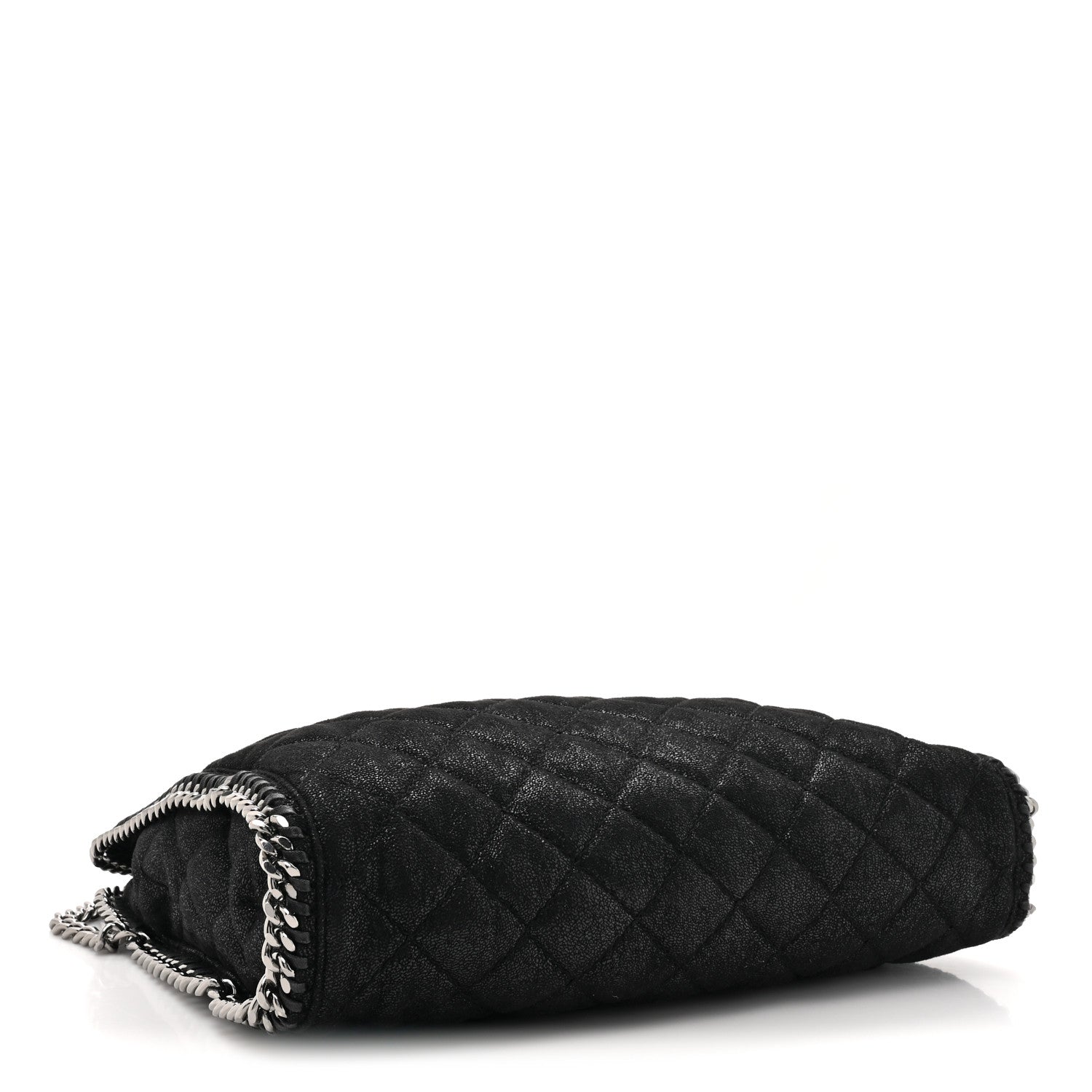 Stella McCartney Metallic Shaggy Deer Quilted Small Falabella Tote Black 4 of 9