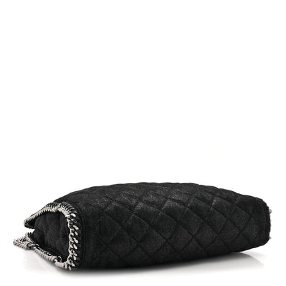 Stella McCartney Metallic Shaggy Deer Quilted Small Falabella Tote Black 4 of 9
