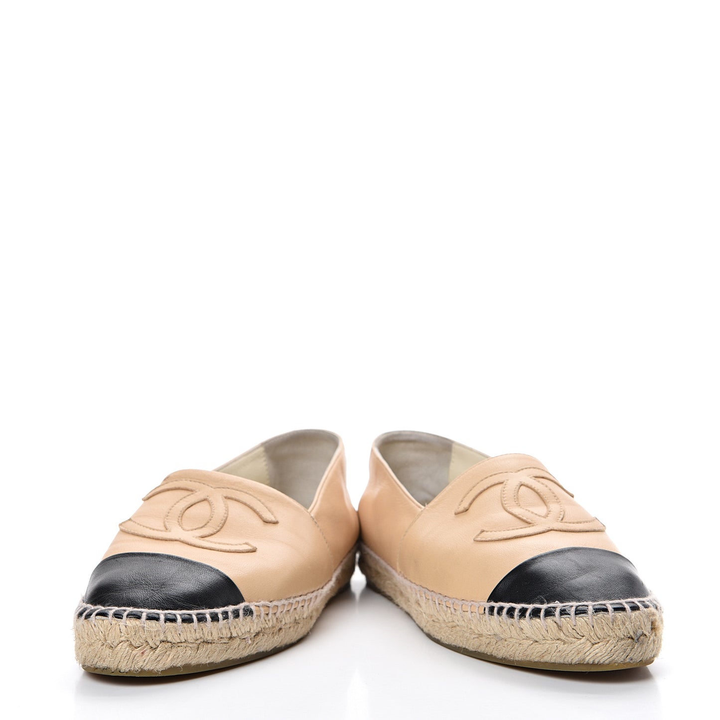 Lambskin CC Espadrilles 38 Beige Black