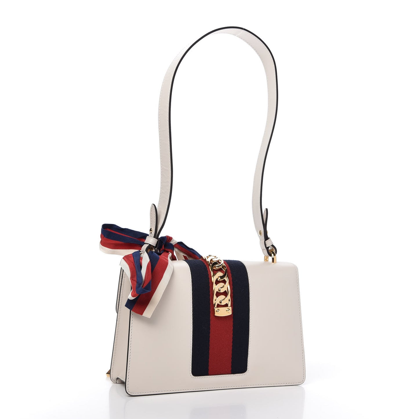 Calfskin Small Sylvie Shoulder Bag Off White