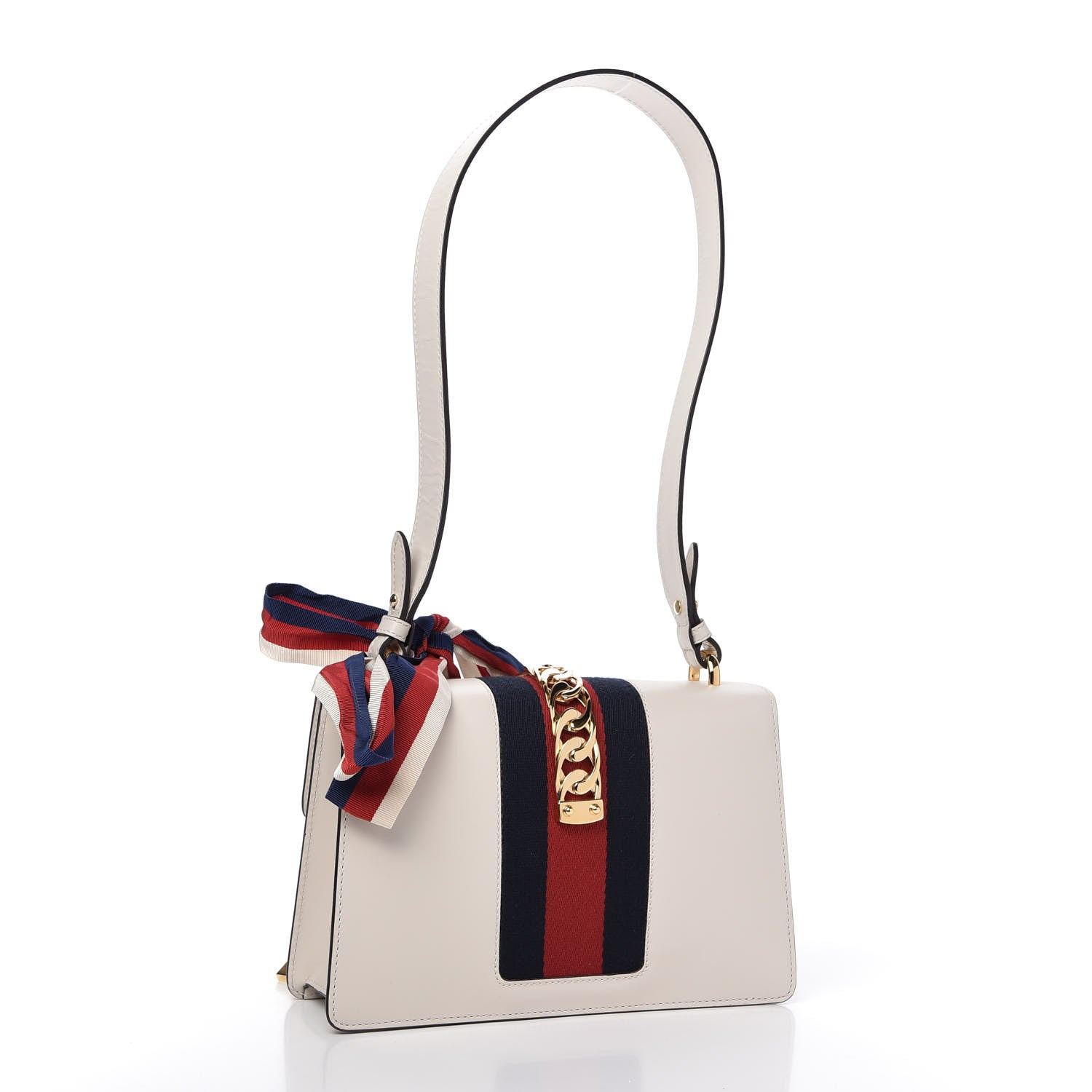 Gucci Calfskin Small Sylvie Shoulder Bag Off White 3 of 9