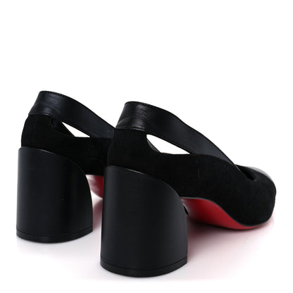 Christian Louboutin Suede Calfskin Miss Duvette 55mm Cap Toe Pumps 37.5 Black 5 of 9