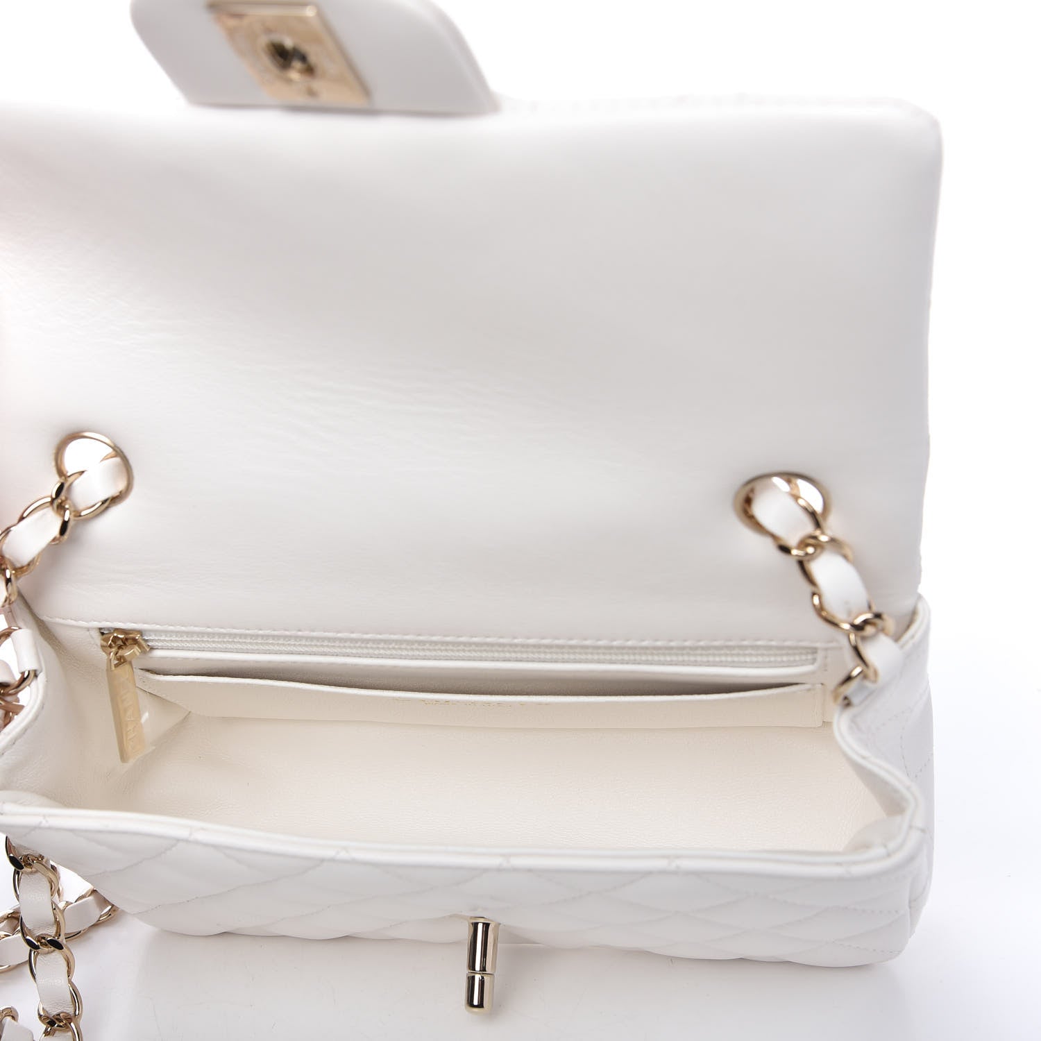 Chanel Lambskin Quilted Mini Rectangular Flap White 5 of 11