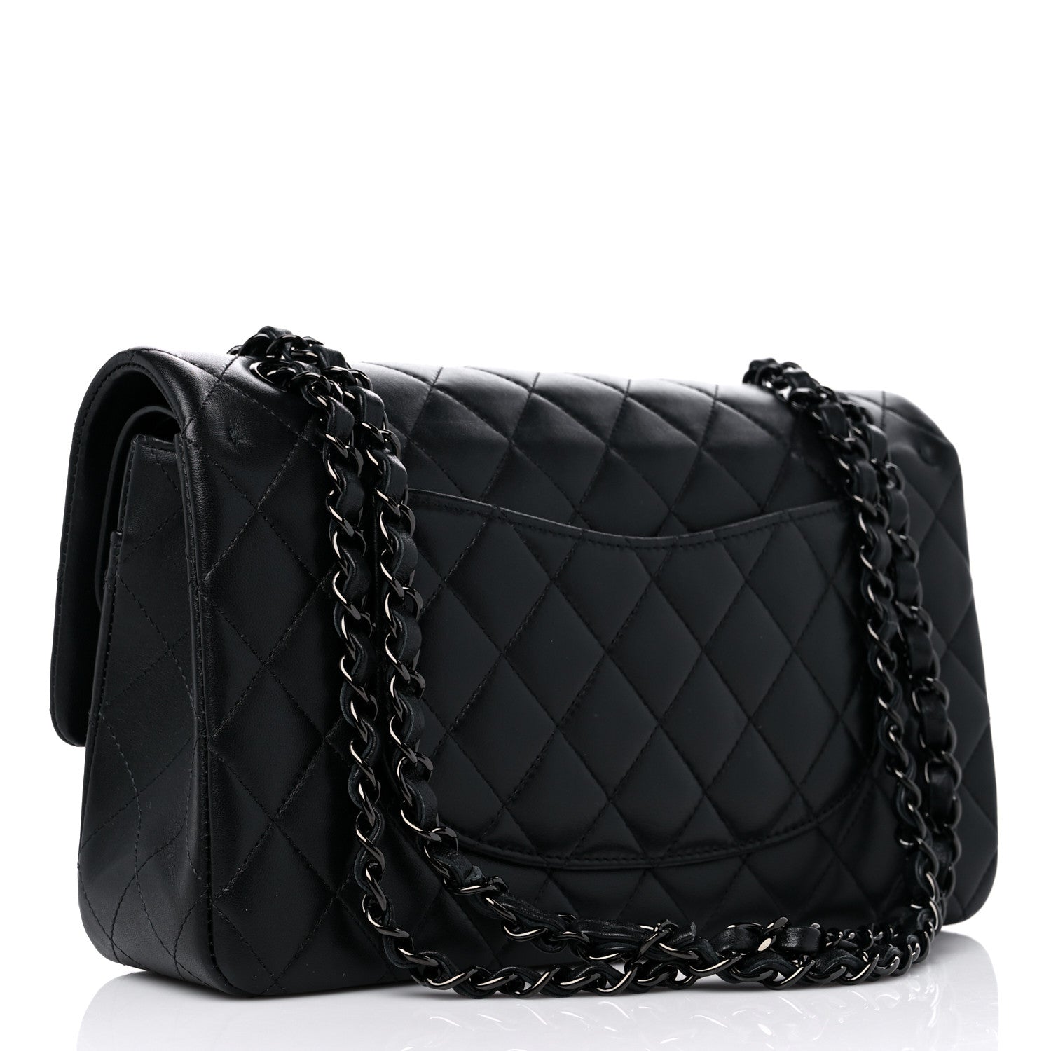 Chanel Lambskin Quilted Medium Double Flap So Black 3 of 12