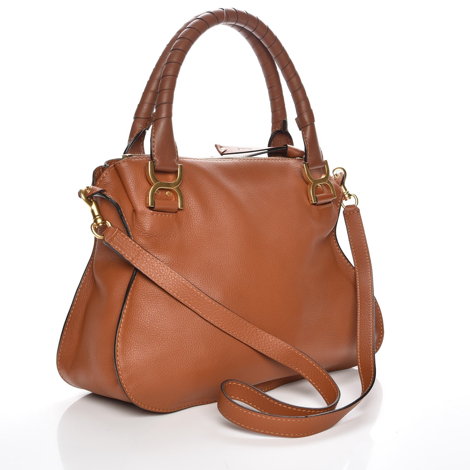 Chloe Calfskin Medium Marcie Satchel Tan 4 of 8