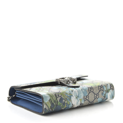 Gucci GG Supreme Monogram Blooms Mini Dionysus Chain Wallet Beige Blue Navy Vintage Blue 5 of 10