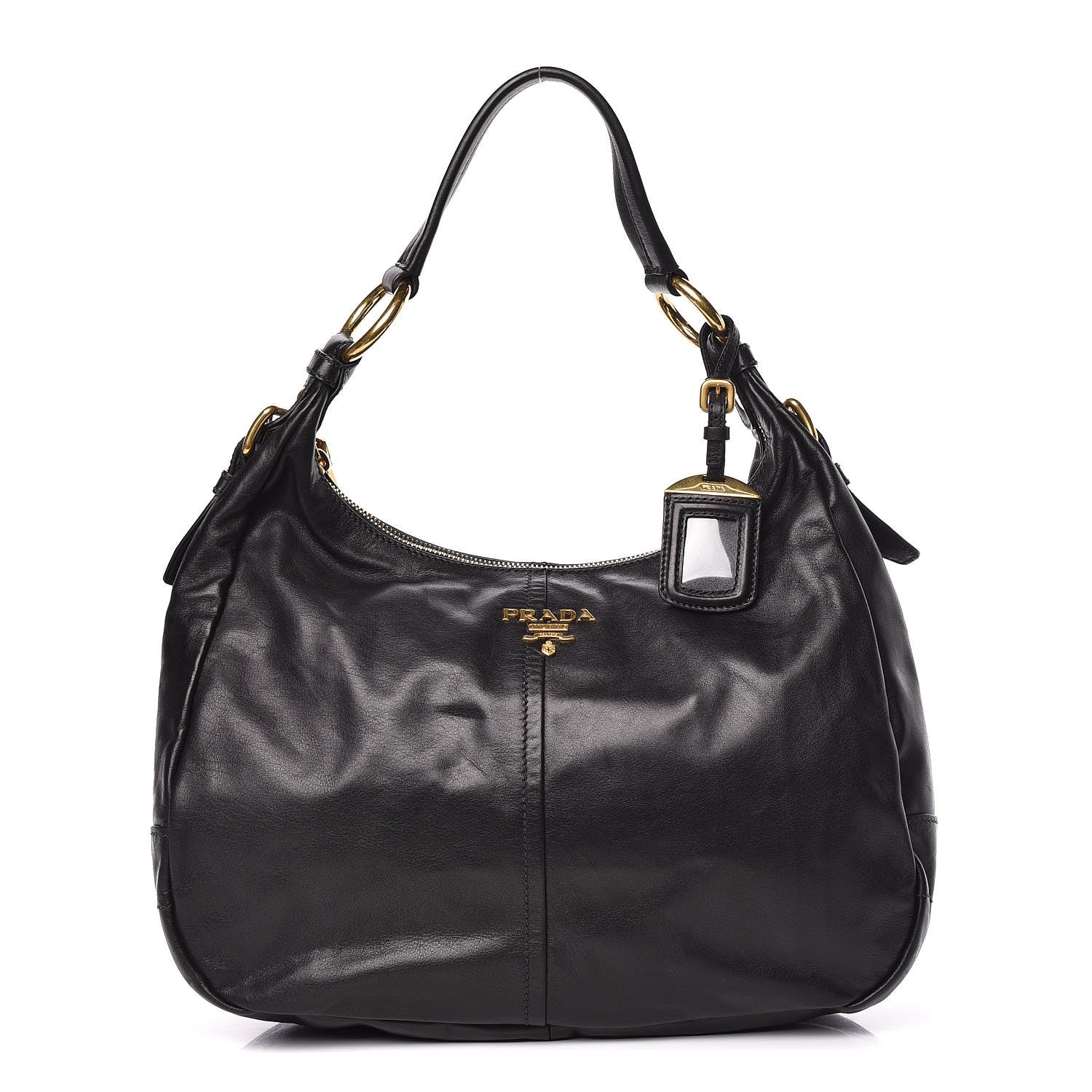 Prada Soft Calf Hobo Black 1 of 10