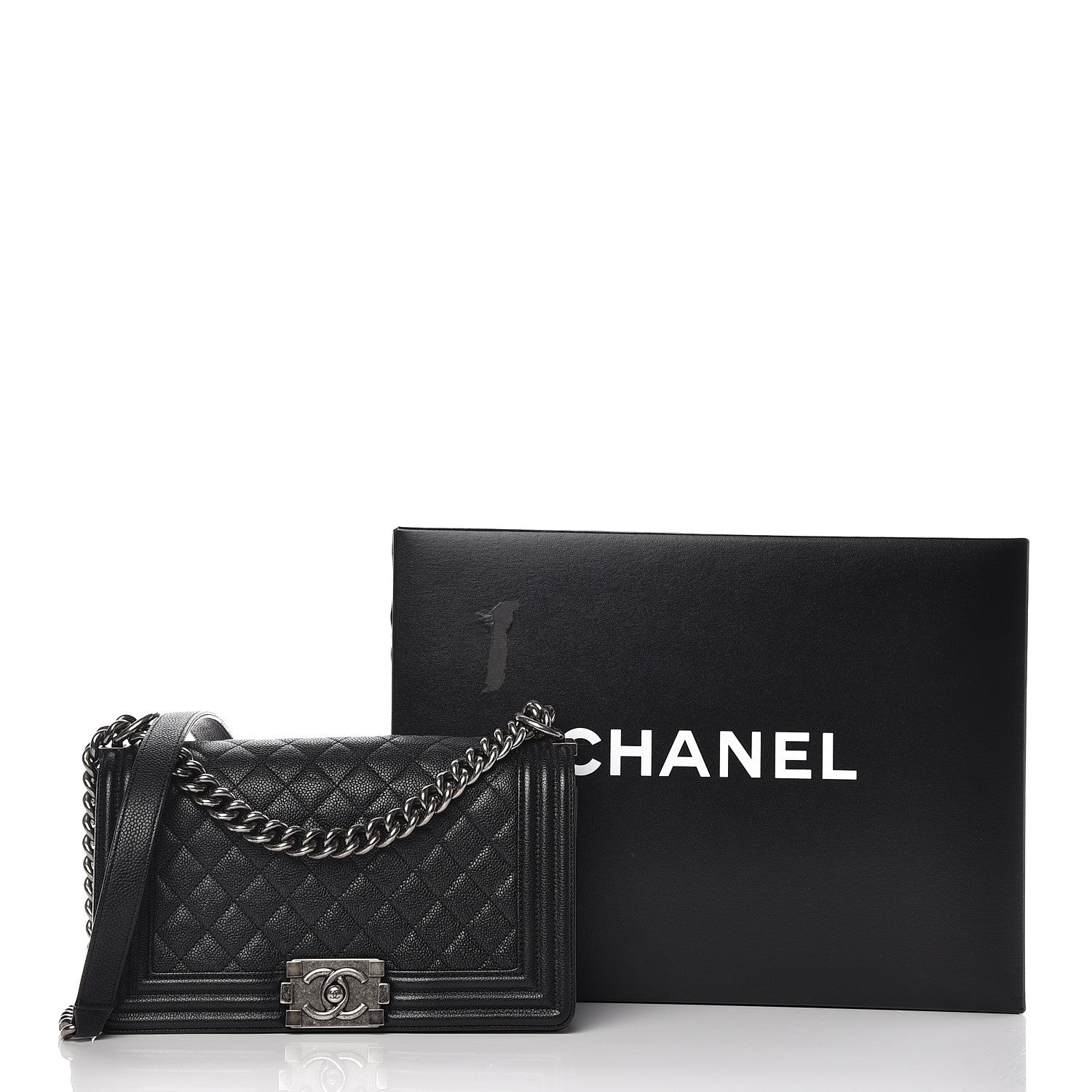 Chanel Caviar Quilted Medium Boy Flap Black 10 of 10