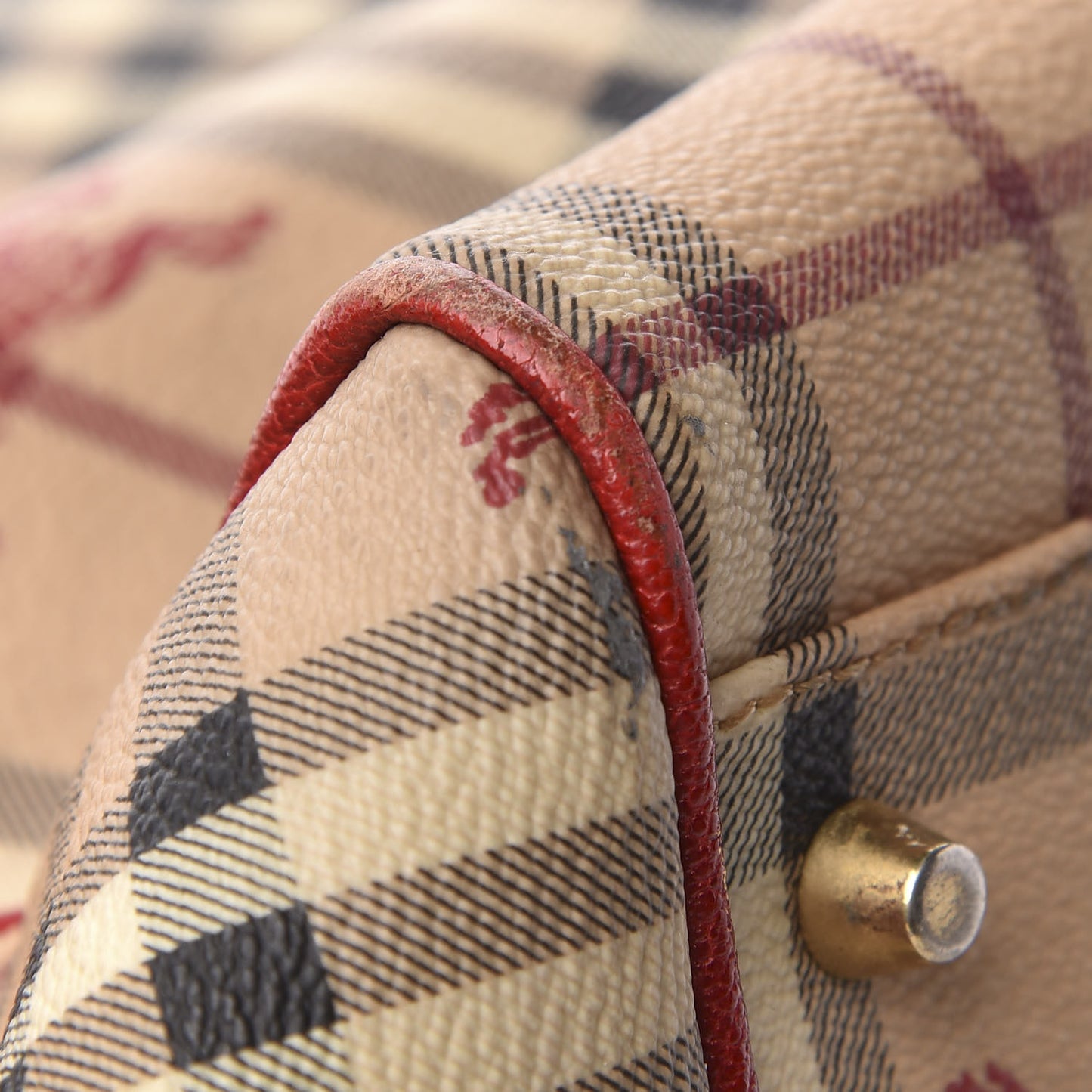 Haymarket Check Small Canterbury Tote Military Red