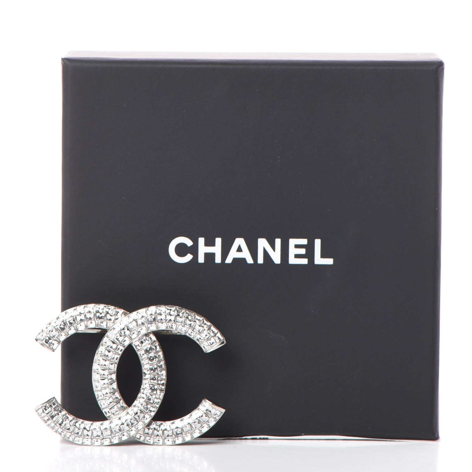 Chanel Baguette Crystal CC Brooch Silver 7 of 7
