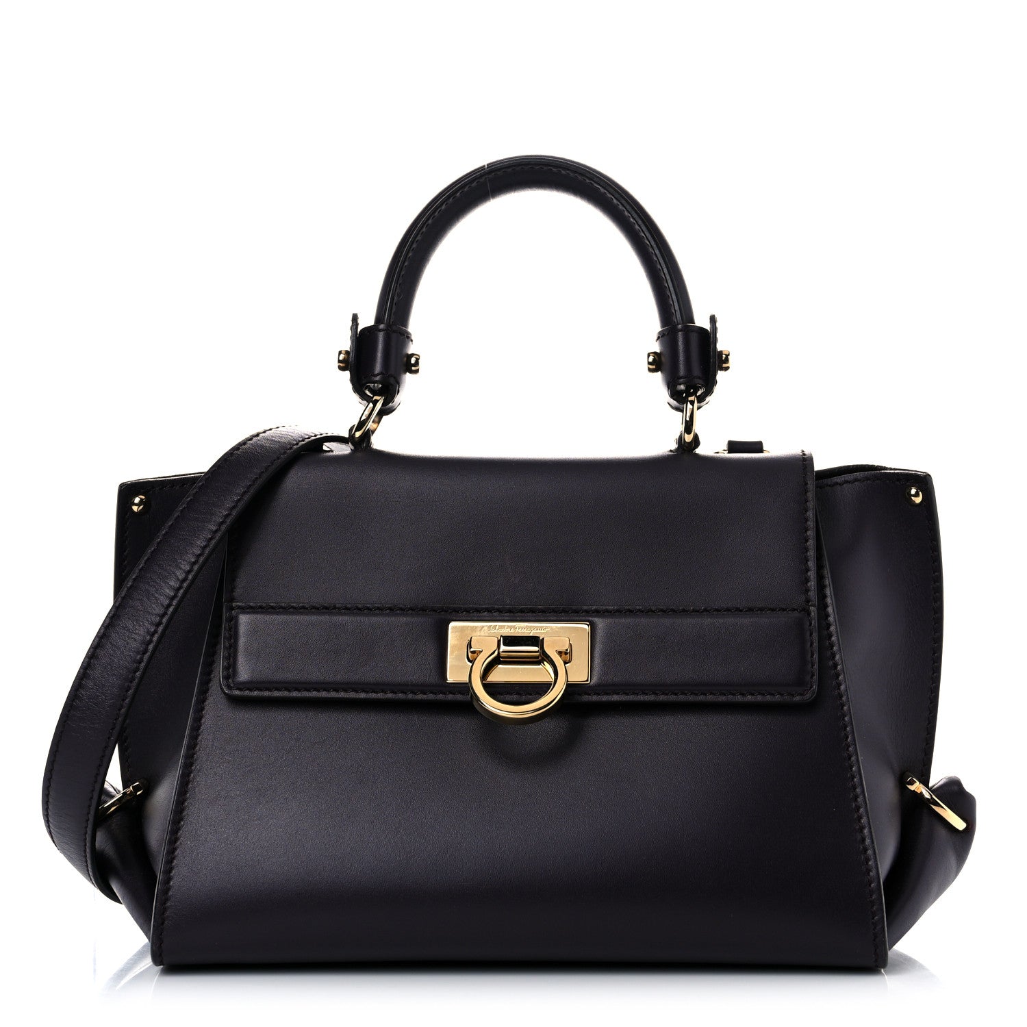 Salvatore Ferragamo Calfskin Sofia Shoulder Bag Purple 1 of 16