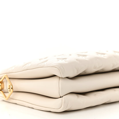 Louis Vuitton Lambskin Embossed Monogram Coussin PM Beige Cream 8 of 10