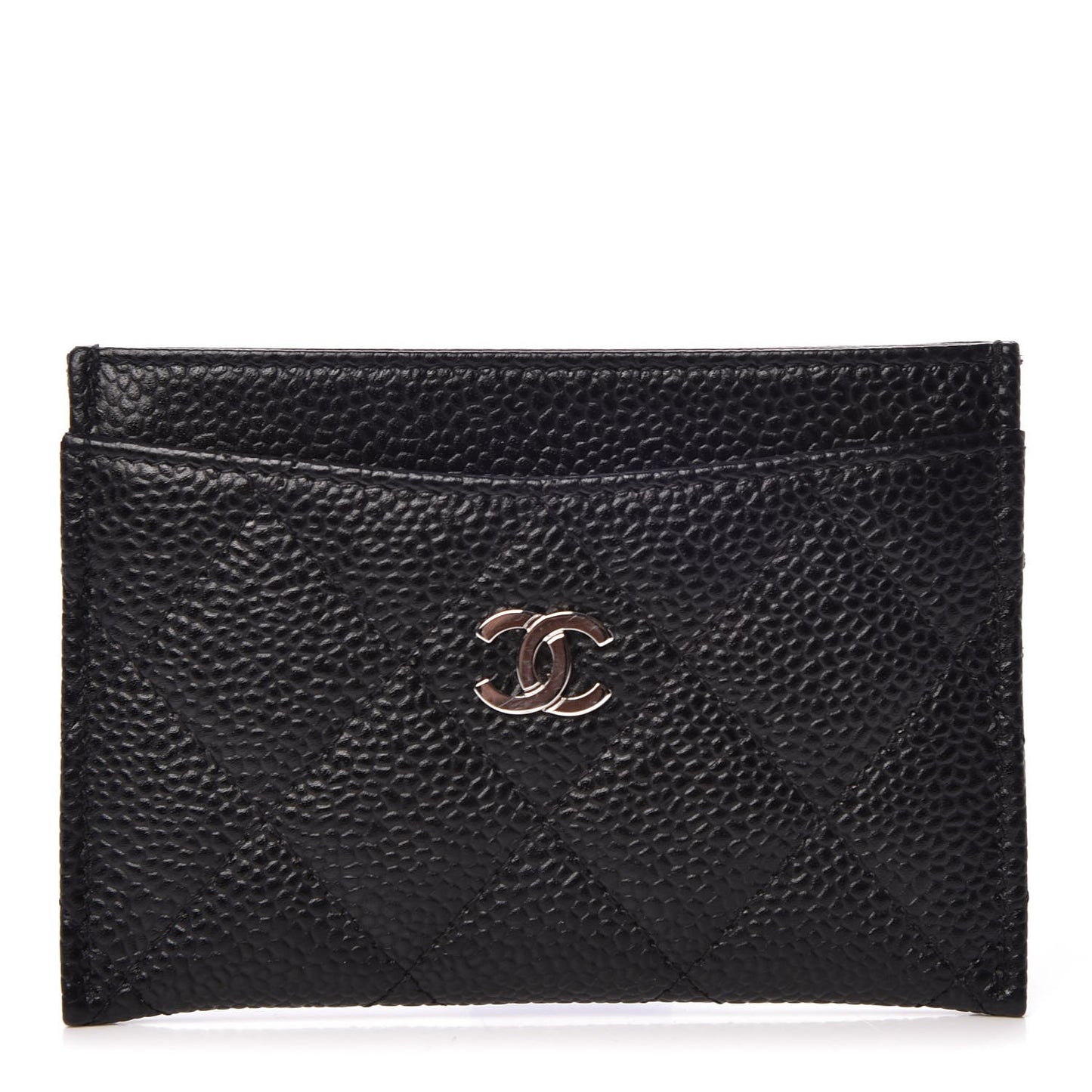 Caviar Quilted Card Holder Black