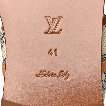 Louis Vuitton Damier Azur Palma Flat Thong Sandals 41 7 of 8