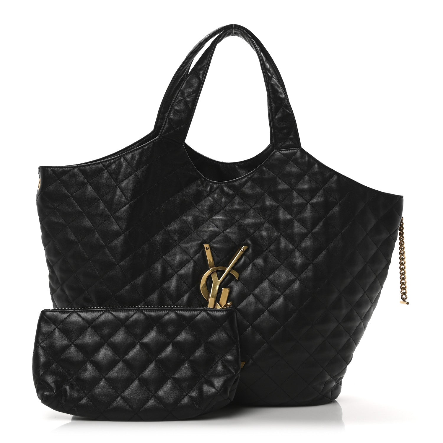 Saint Laurent Lambskin Quilted Maxi Icare Shopping Tote Black 3 of 11