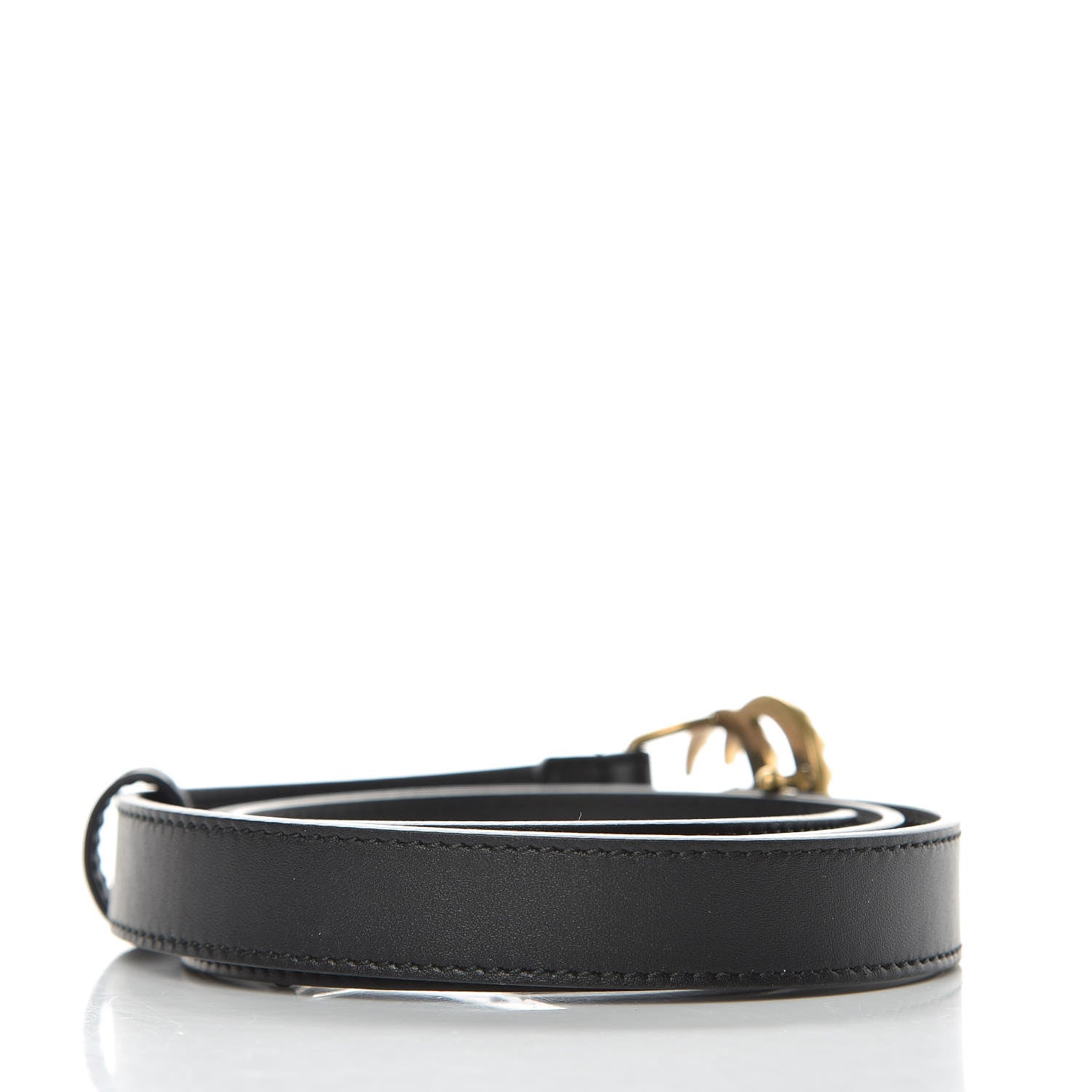 Gucci Moon Calfskin Pearl Double G 20mm Belt 80 32 Black Cream 3 of 6