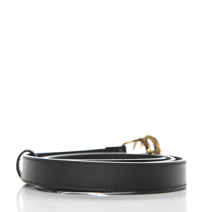 Gucci Moon Calfskin Pearl Double G 20mm Belt 80 32 Black Cream 3 of 6