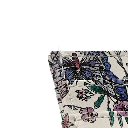 Christian Dior Calfskin Butterfly Printed Caro Five-Slot Card Holder White Multicolor 9 of 9