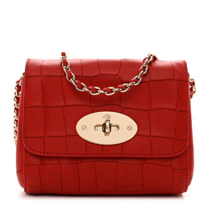 Mulberry Nappa Crocodile Embossed Mini Lily Flap Red 1 of 10
