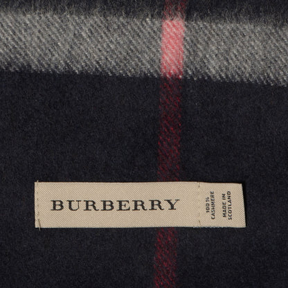 Burberry Cashmere Giant Check Scarf Navy 4 of 4