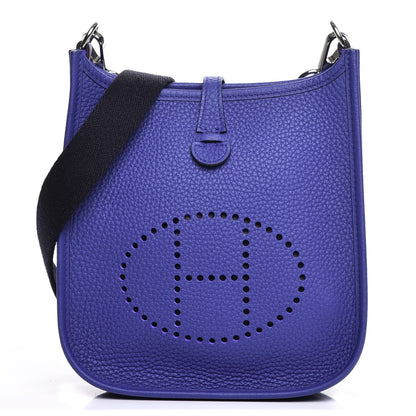 Hermes Taurillon Clemence Amazone Evelyne TPM Bleu Electrique Black 1 of 8